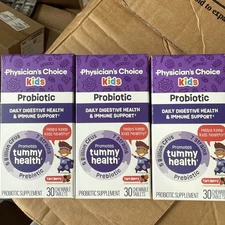 3PK Physician's Choice Kids Probiotic ~ 30 Tablets Each ~ Very Berry ~ EXP 3-26