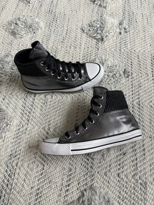 Converse CTAS Metallic Silver High Top With Padded Collar UK 5/ USwom 7/ EU 37.5