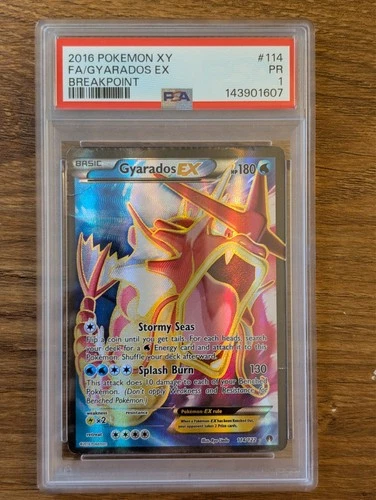2016 Pokemon XY Breakpoint PSA 1 Gyarados #114 FA Full Art Holo FRESH GRADE