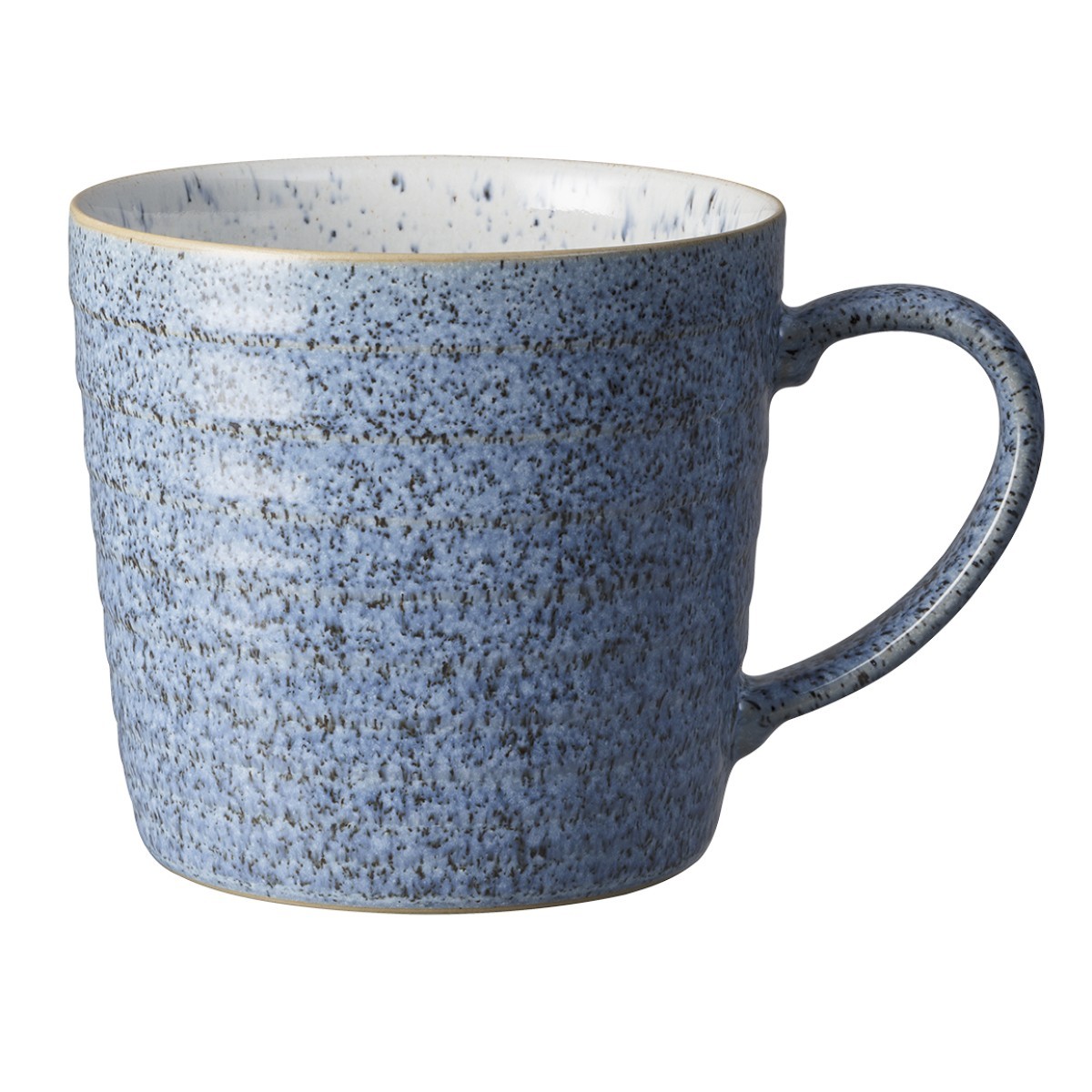 400ml Denby Studio Blue Flint/Chalk Ridged Mug, Stoneware