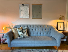 Marks & Spencer Traditional Grey Tufted Rolled Arm 3-Seater Chesterfield Sofa