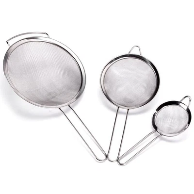 MSV Küchensieb Set 8/14/18 cm Passiersieb Edelstahl Nudelsieb Abtropfsieb