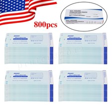 800 Self-Sealing Sterilization Pouch Bag, 3.5" x 10", Dental Tattoo 4 Boxes 