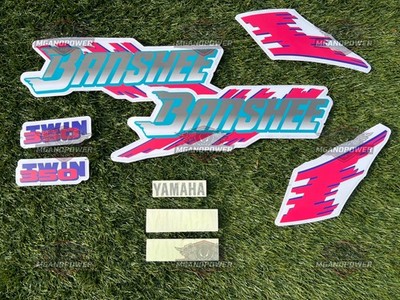 Vinyl decal graphics kit 14MIL sticker Yamaha Banshee WHITE TEAL 1992