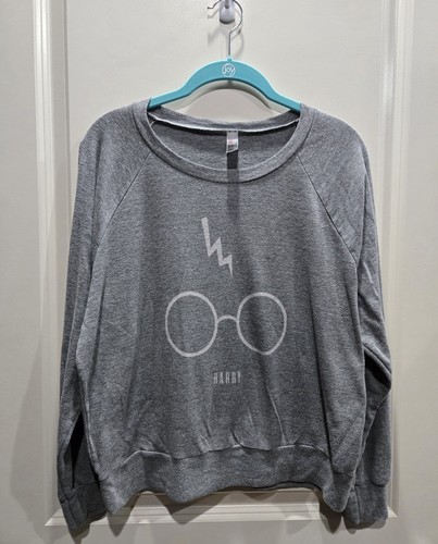 Harry Potter Womens Crop Lightweight Shirt Gray Size M
