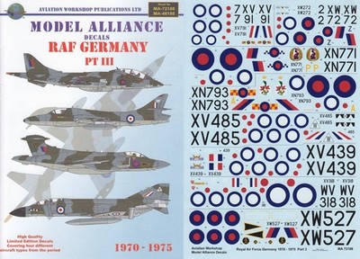 Model Alliance Decals 1/72 Buccaneer F-4 Phantom Lightning Harrier Hunter (RAF)