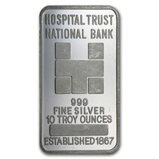 10 oz Silver Bar - Hospital Trust National Bank 103.18 per troy oz