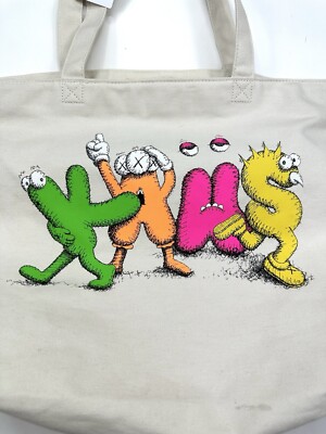 Uniqlo X KAWS SS16 Limited/Rare Canvas Tote Bag Graffiti