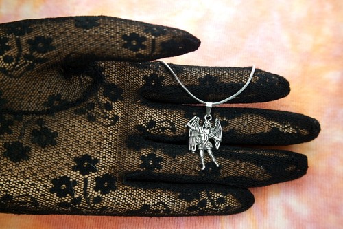Archangel Michael Necklace, Arch Angel Miguel Micheal Mikhael Charm Pendant Gift - Picture 2 of 5