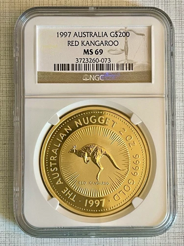 Australia 1997 Red Kangaroo $200 2 oz Gold NGC MS69 Sku# 4254