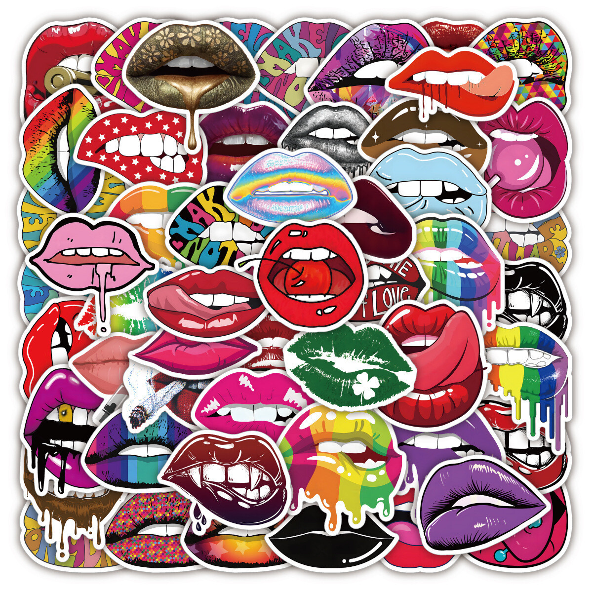 ⭐ 50 adesivi nuovi Fresh Sexy Kiss labbra/bacio labbra stile stickerbomb