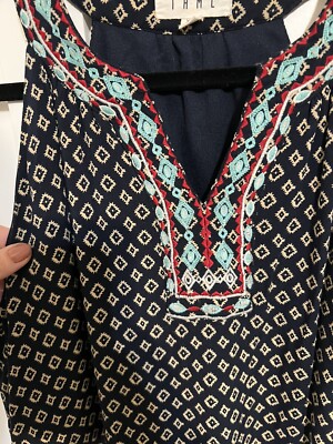 THML Dress Women XL Blue Beige Colorful Embroidered VNeck Sleeveless Lined | eBay THML Dress Women XL Blue Beige Colorful Embroidered VNeck Sleeveless Lined | eBay