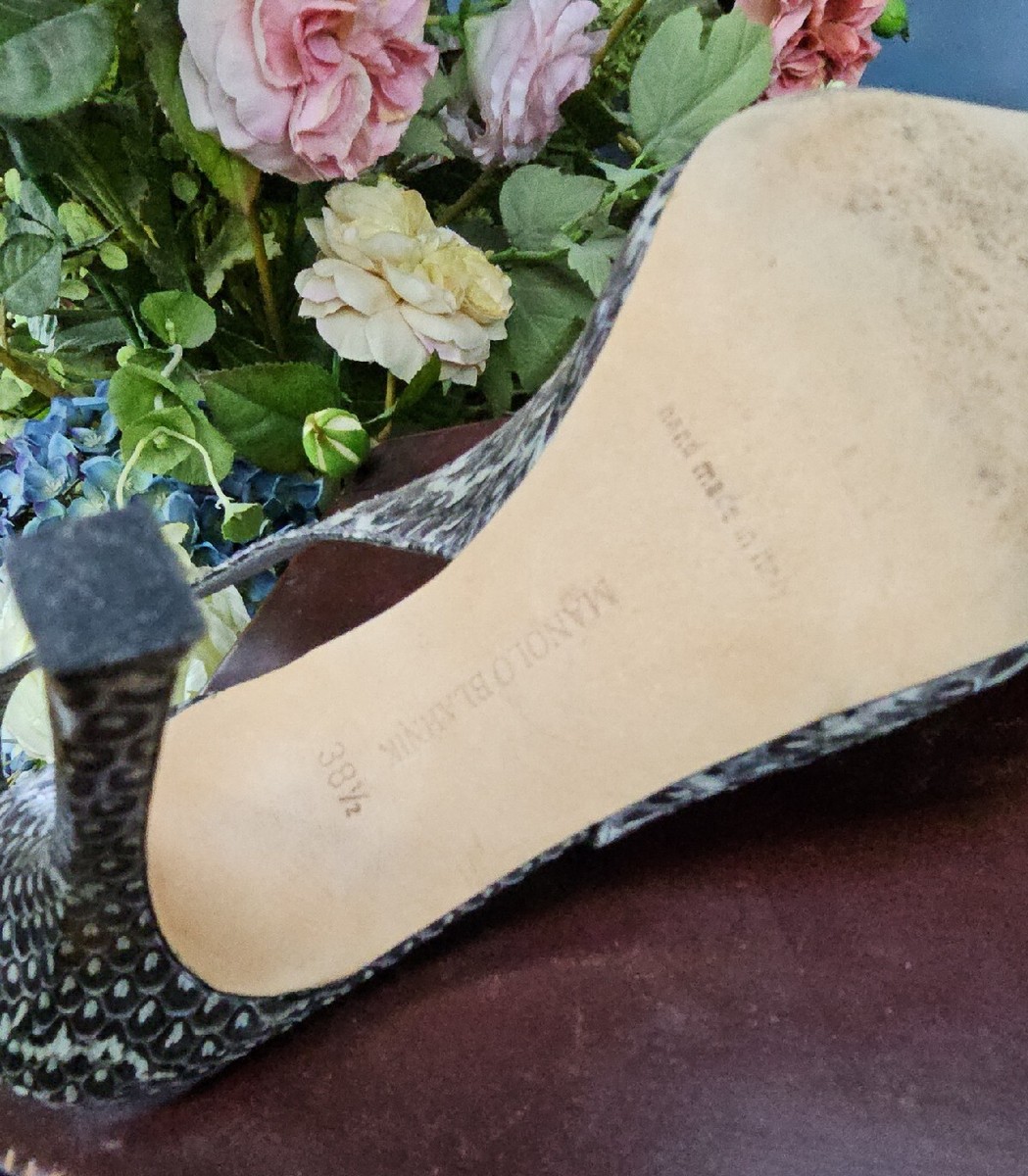 5cm＆7cmヒール●MANOLO BLAHNIK●超レアミュール●4種類 Manolo-Blahnik-Canvas-Mother-