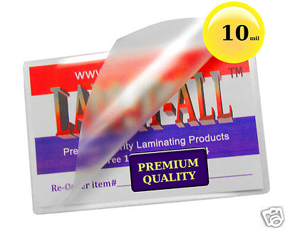 500/pack 10 Mil LAM-IT-ALL Credit Card size Hot Laminating Pouches 2-1/8 x 3-3/8