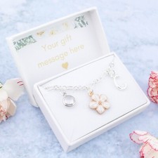 Bridesmaid Bracelet, White Flower Jewellery For Wedding Day, Personalised Gift