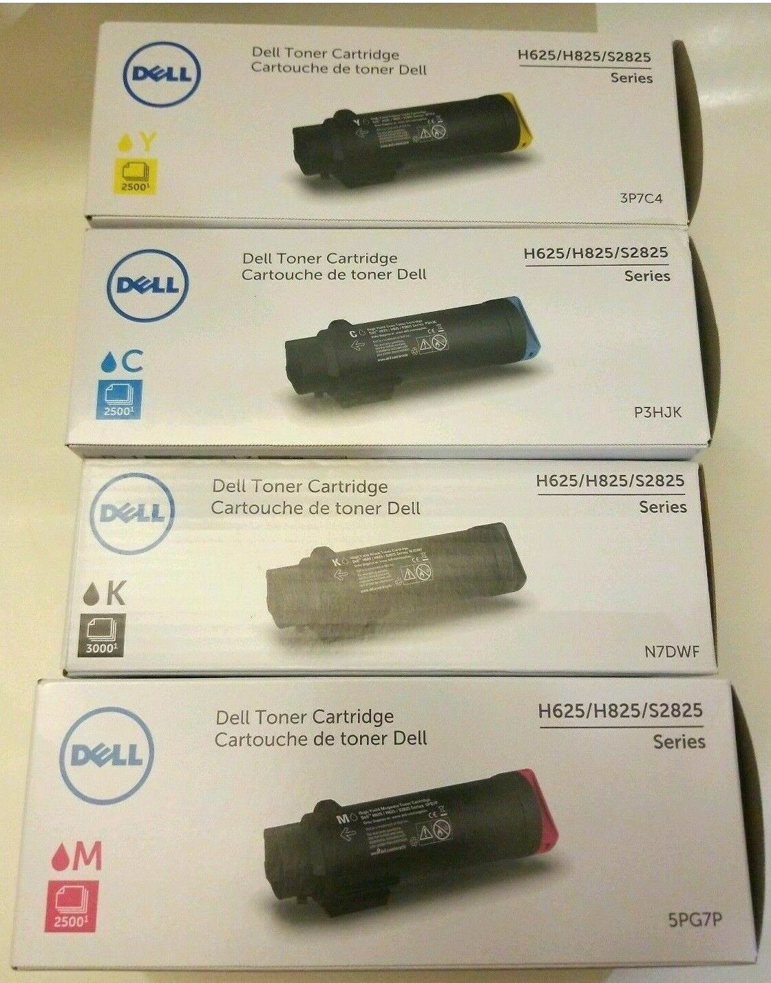 Toner Dell P3HJK d'origine scellé - Pack de 4 recharges pour l'impression de vos rapports de stage
