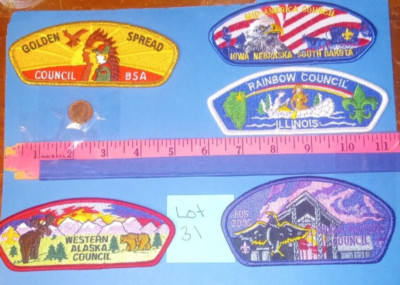 Mixed Lot Five Mid West Issue Council Shoulder Patches, csp's Lot #31