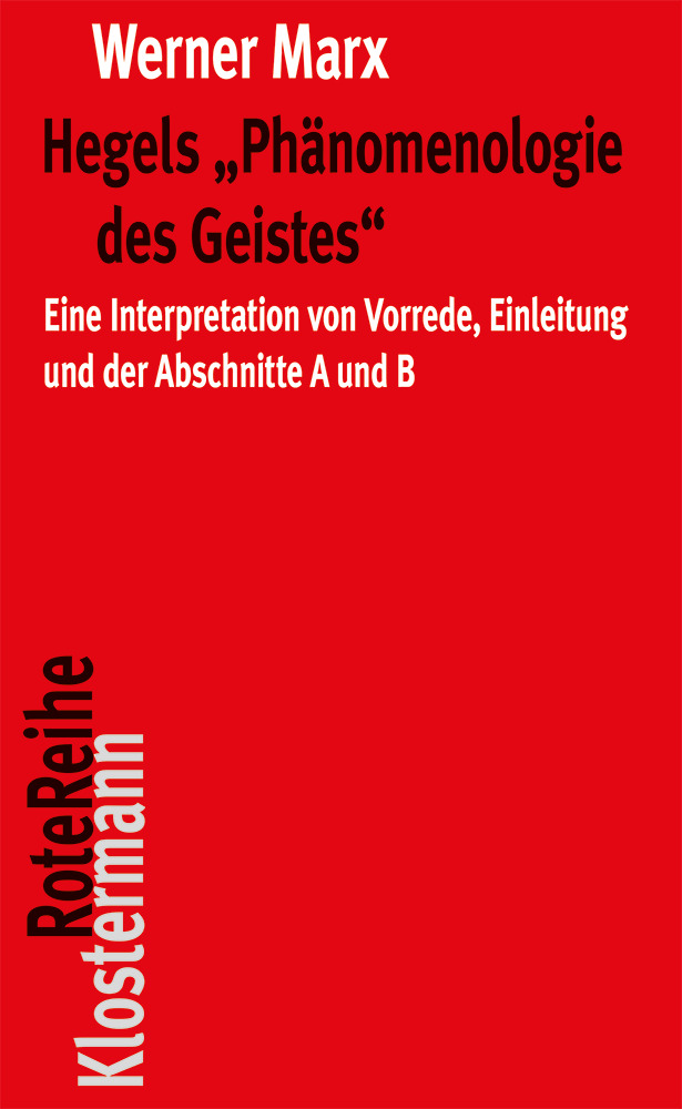 Thumbnail - Werner Marx / Hegels "phänomenologie Des Geistes"