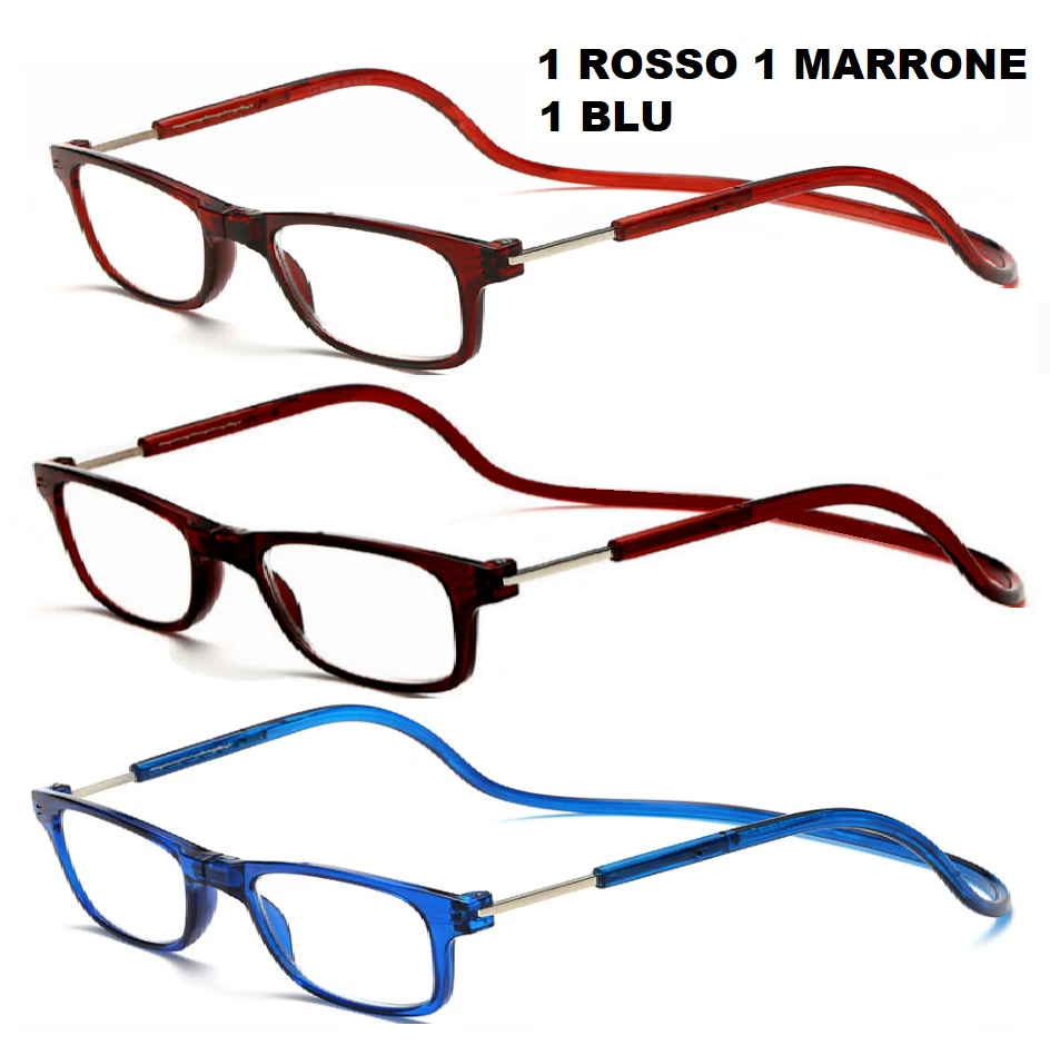 3 occhiali lettura calamita magnetici uomo donna presbiopia  scegli le diottrie - Immagine 3 di 4