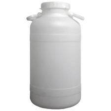 FUSTO CONTENITORE IN PLASTICA ALIMENTARE BOCCA LARGA BIANCO CON MANICO COPERCHIO