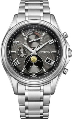 CITIZEN BY1020-61E EXCEED Eco-Drive Solar Radio Men Watch Moon Phase in Box NEW