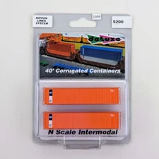 Deluxe Innovations 5200 N Scale 2 Pack Nippon Liner 40' Corrugated Containers