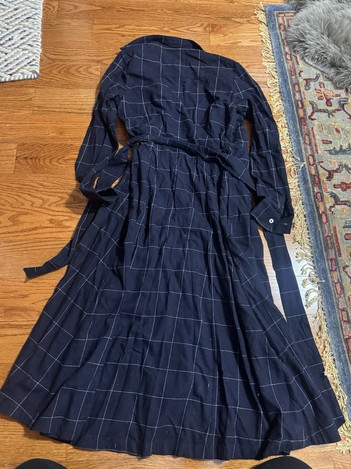 Garnet Hill органический хлопок фланель миди-платье - Изображение 4 из 4