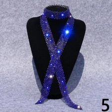 1x Women Rhinestone Tie Necktie Glitter Belt Waistband Nightclub Bar Accessories