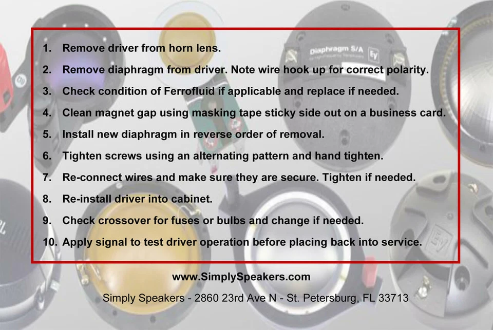 Selenium Style Speaker Diaphragm fits D220Ti Tweeter Horn Driver SEL-D220Ti - Image 4 of 4