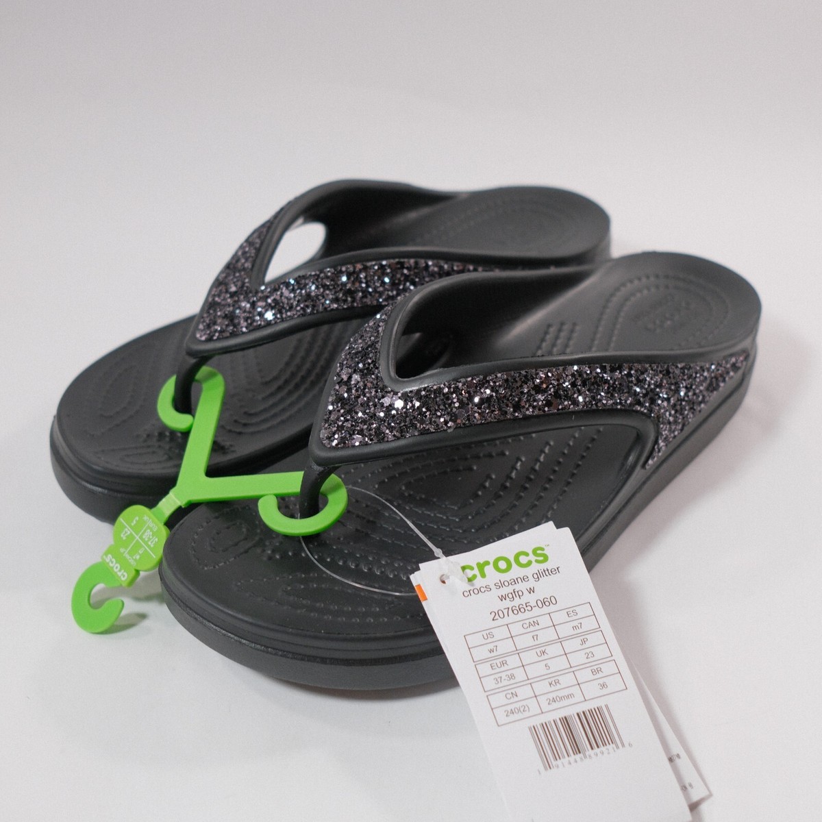 Crocs Women's Sloane Glitter Wedge Flip 207665-060 Size