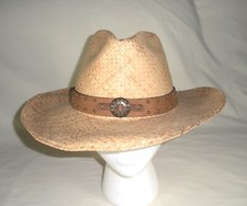 Wrangler RIATA Women's Rafia Straw Cowboy Hat, Color Toast, Sz Small, MINT