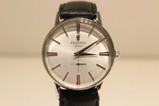RETRO NICE CLASSIC MEN'S ALL STAINLESS STEEL QUARTZ  WATCH "FESTINA" EXTRA