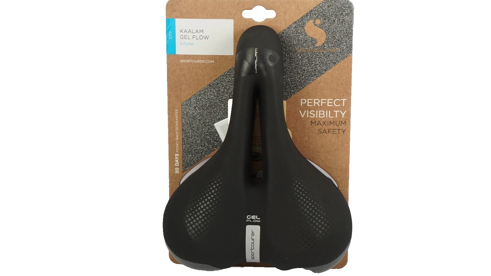 Gel negro Sportourer sillines de bicicleta y asientos