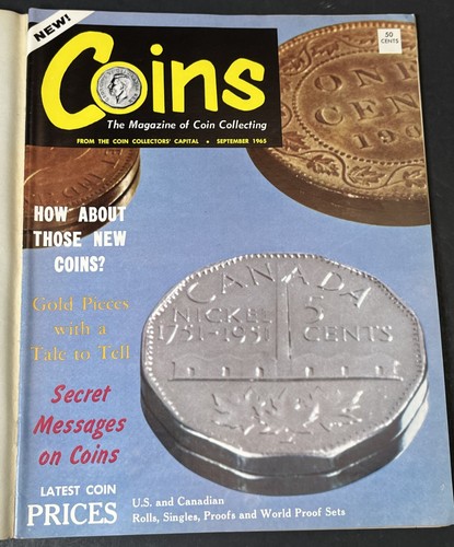 Coins Magazine 1965 Coin Secret Messages Bank Notes Gold Dollar Pieces Ancient +
