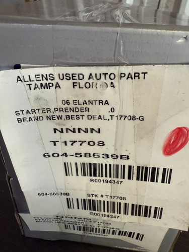Starter Fits 2006 Hyundai Elantra 1.8/2.0L - Picture 2 of 3