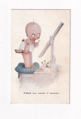 Gedruckte Postkarte Mabel Lucie Attwell finks I'll Have It Waved