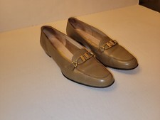 Salvatore Ferragamo Women's Loafers Shoes Lizard Gold Buckle Size 8 2A