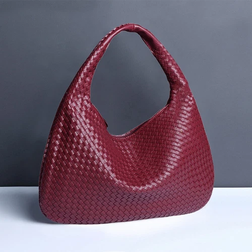 Large Capacity Woven Handbag Ladies Hobo Tote Designer Soft Leather Shoulder Bag - Picture 13 of 43
