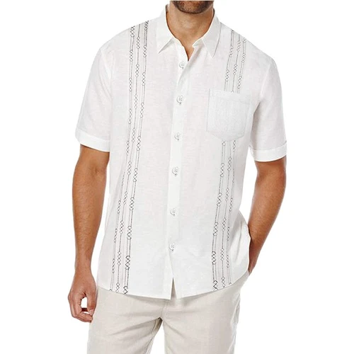 Men's Cuban Beach Wedding Casual Short Sleeve Guayabera Dress Shirt - Bild 12 von 23