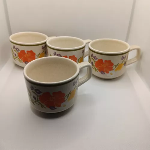 Temper-ware By Lenox Summer Wind Set Of 4 Coffee Cups Tea Mugs