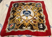 MOSCHINO Vintage Scarf Silk Larioseta Italy Heart Logos Cars Motors Cheap & Chic