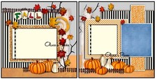 Fall - PRINTED  Scrapbook Layouts Pages -Olivia Pieces