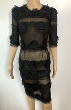 DOLCE & GABBANA Black Sheer Lace Design Cocktail Dress IT 38 NWT