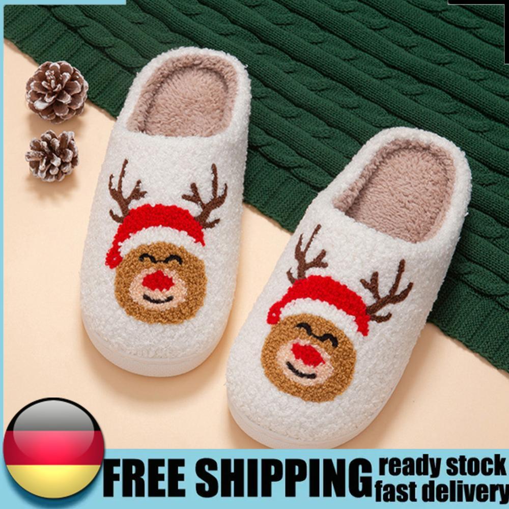 APL Pantofole peluche alce di Natale comode simpatiche pantofole animali per autunno inverno