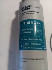 Raw Sugar Men 2-in-1 Shampoo & Conditioner Strength W/ Biotin, Tea Tree 18 Fl Oz