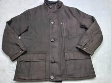 Vintage Burberry London Coat Winter Jacket Cotton Overcoat BROWN Men's Size 4