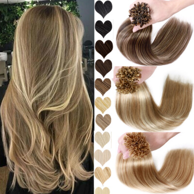 Keratin Bonding 100% Echthaar Extensions Human Hair Strähnen*Haarverlängerung DE