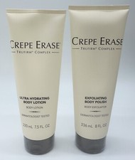 SET Crepe Borrado Loción Ultra Hidratante Cuerpo y Exfoliante Esmalte Corporal SELLADO!