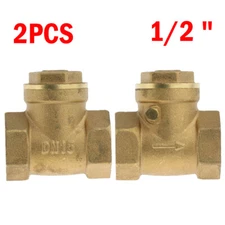 2pc 1/2" FIP Brass 200 WATER,OIL,GAS Swing Check Valve Threaded Plumbing Fitting