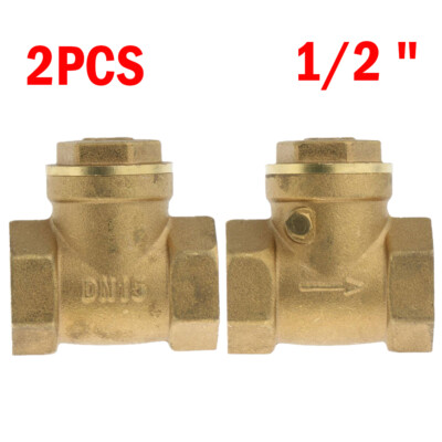 #ad 2pc 1 2quot; FIP Brass 200 WATEROILGAS Swing Check Valve Threaded Plumbing Fitting $16.34